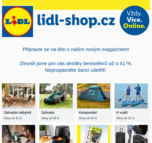 Lidl: Slevy až 41 % na červnový magazín – červen 2026 | Nuslet.cz