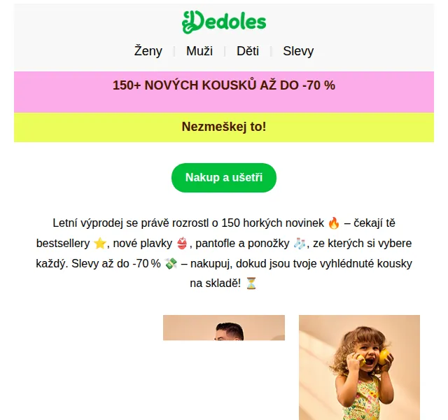 Dedoles.cz: Letní výprodej s 150+ novinkami až -70 % – červen 2026 | Nuslet.cz