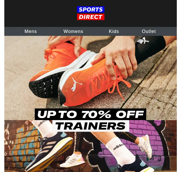 Sportsdirect.com: Tenisky do £60 (až 70% sleva) – červen 2026 | Nuslet.cz