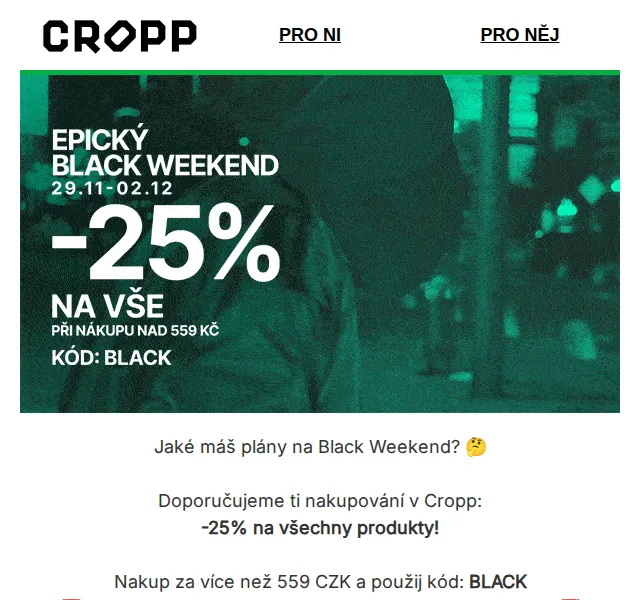 Cropp: -25% na vše – červen 2026 | Nuslet.cz