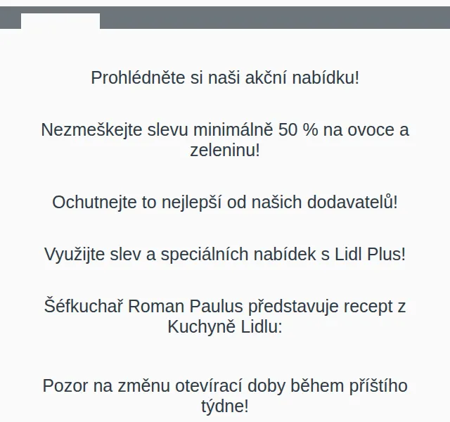 Lidl: Sleva 50 % na ovoce a zeleninu – červen 2026 | Nuslet.cz