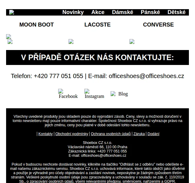 Office Shoes: Výprodej Moon Boot, Lacoste, Converse – červenec 2026 | Nuslet.cz