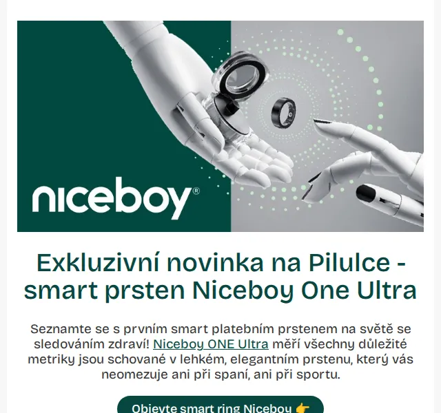 Pilulka.cz: Niceboy One Ultra smart prsten – červenec 2026 | Nuslet.cz