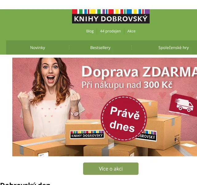 KnihyDobrovsky.cz: Doprava zdarma nad 300 Kč – květen 2026