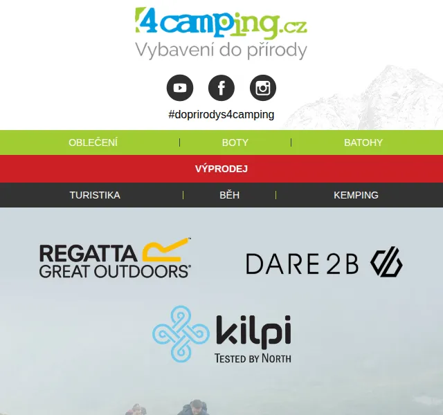 4camping.cz: Sleva 20 % na Kilpi, Dare 2b a Regatta – červen 2026 | Nuslet.cz