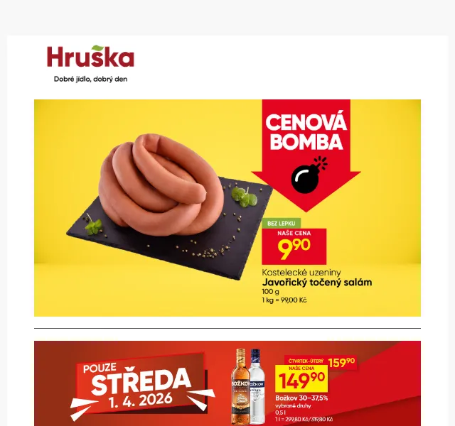 Hruška: Božkov 30-37,5 % za 149,90 Kč – červen 2026 | Nuslet.cz