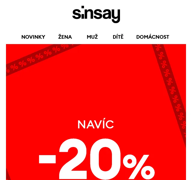 Sinsay: navíc -20 % na výprodej – červen 2026 | Nuslet.cz