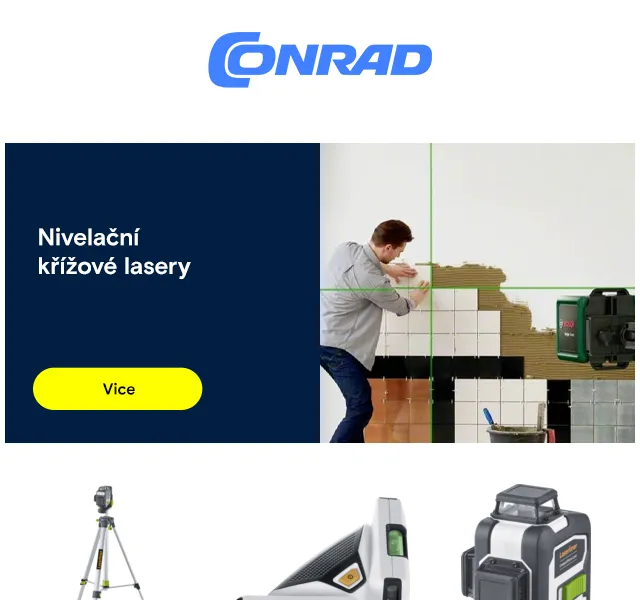 Conrad Electronic: Laserové vodováhy a dálkoměry – červenec 2026 | Nuslet.cz