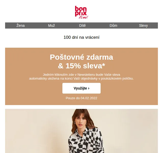 bonprix: Poštovné ZDARMA + 15% sleva na módu – únor 2022 | Nuslet.cz