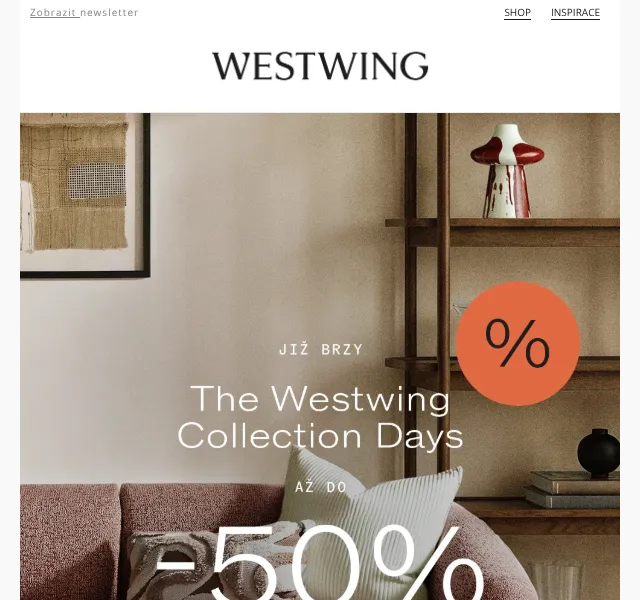 Westwing: až 50 % sleva – září 2026