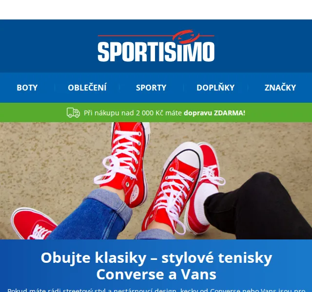 Sportisimo.cz: Tenisky Converse a Vans se slevou až 32 % – červen 2026 | Nuslet.cz