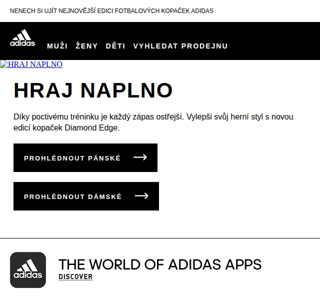 Adidas: fotbalové kopačky Diamond Edge – červen 2026 | Nuslet.cz