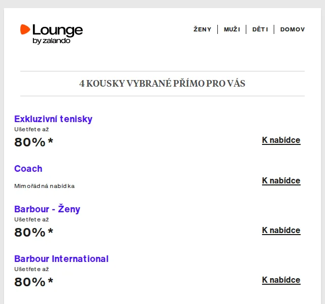 Lounge by Zalando: Coach, Barbour & Benetton se slevou až 80 % – červen 2026 | Nuslet.cz