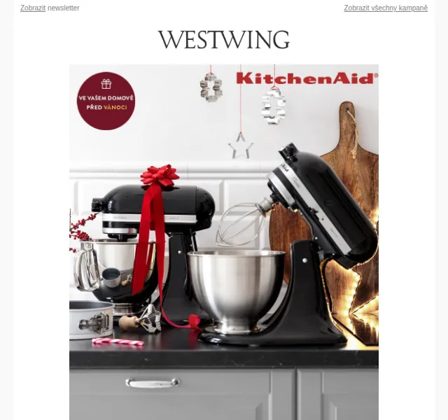 Westwing: KitchenAid a vánoční dekorace – červen 2026 | Nuslet.cz