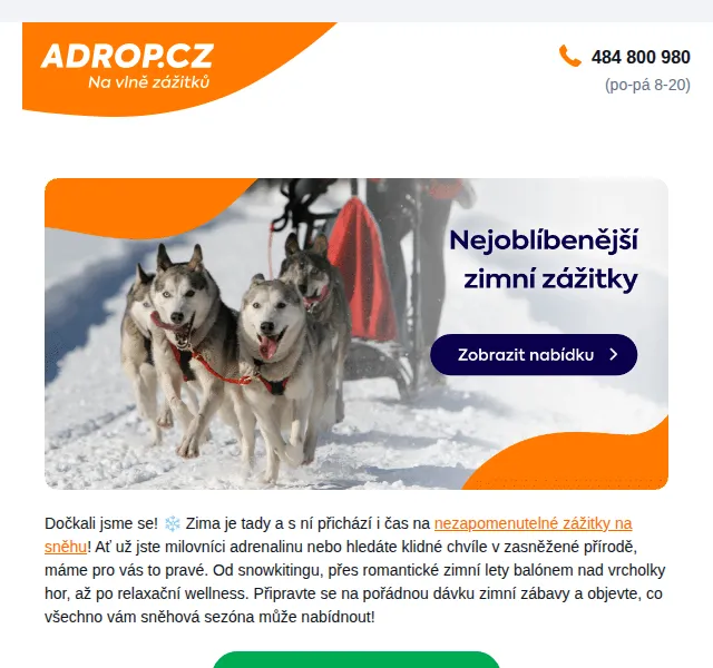 Adrop: Zážitek na sněhu – biatlon, skialpy, glamping – leden 2026 | Nuslet.cz