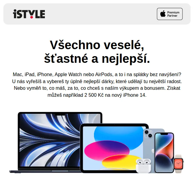 iSTYLE: Výkupní bonus 2 500 Kč na iPhone 14 – červen 2026 | Nuslet.cz