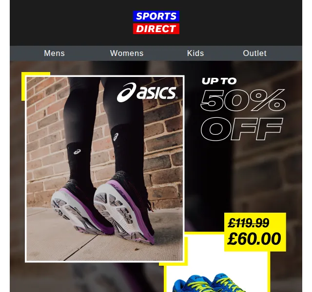 Sportsdirect.com: ASICS Outlet až 50% – červen 2026 | Nuslet.cz