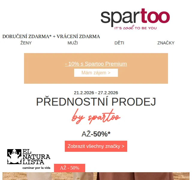 Spartoo.cz: slevy až -50% na adidas, Vans, G-Star Raw – duben 2026