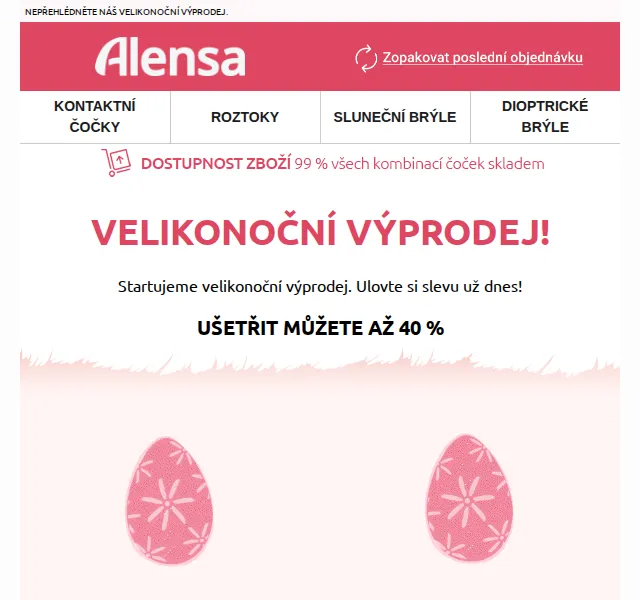 Alensa: Velikonoční slevy až 40 % – červen 2026 | Nuslet.cz