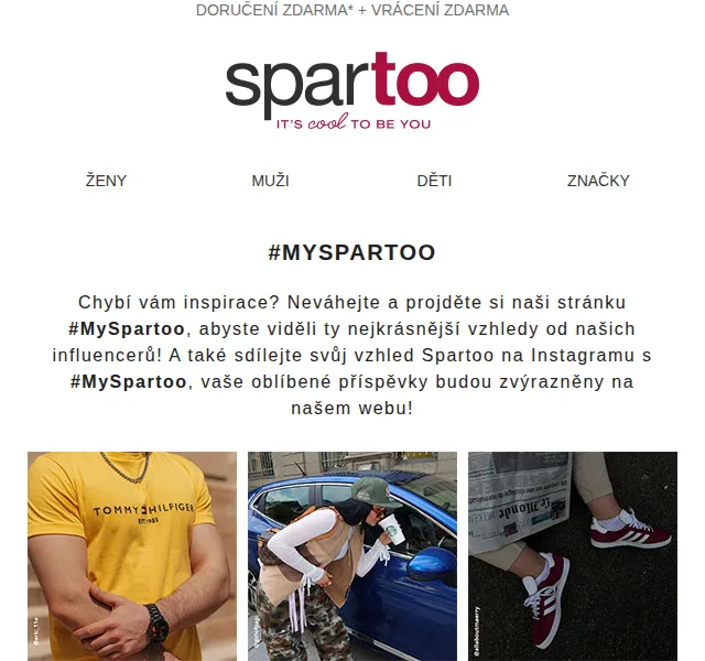 Spartoo.cz: Doprava zdarma + vrácení zdarma – březen 2026