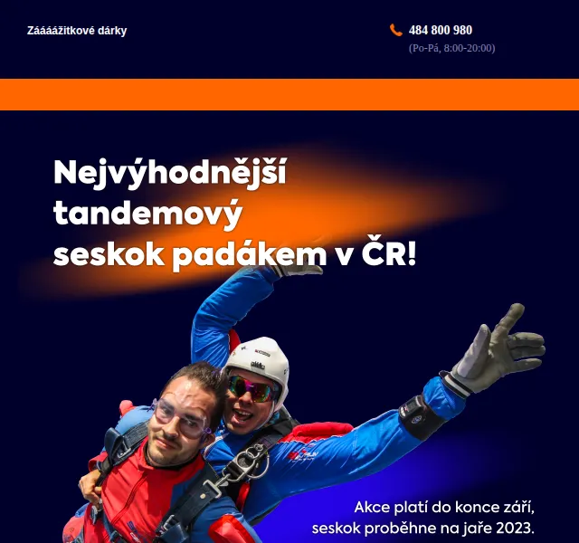 Adrop: Tandemový seskok padákem – září 2026 | Nuslet.cz
