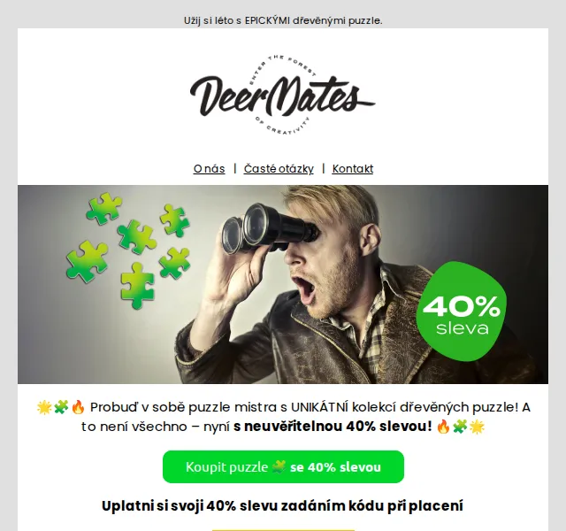 DeerMates.cz: Dřevěné puzzle se slevou 40 % – červen 2026 | Nuslet.cz
