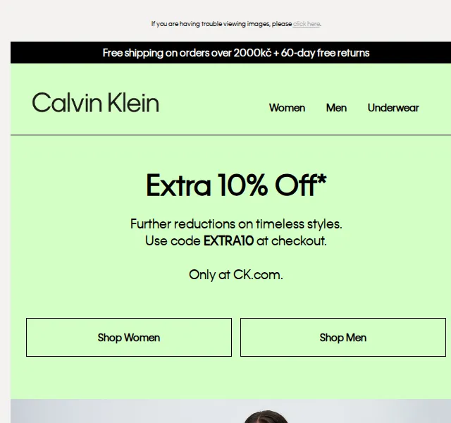 Calvin Klein: Extra 10% sleva na výprodej – červenec 2026 | Nuslet.cz