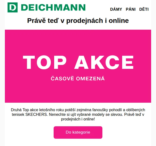 DEICHMANN: SKECHERS tenisky v Top akci – červen 2026 | Nuslet.cz