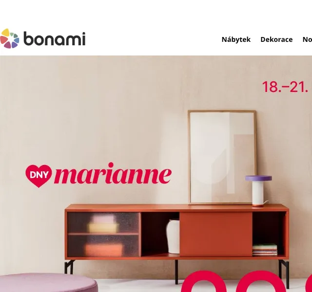 Bonami.cz: Sleva 20 % na nábytek a dekorace – září 2026