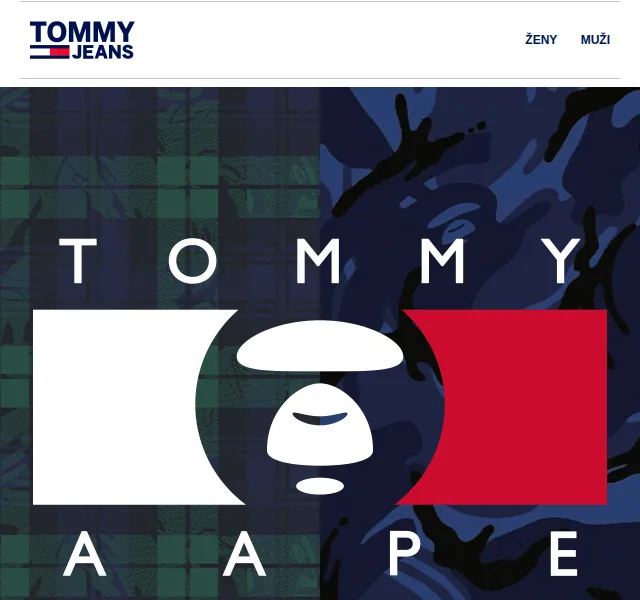 Tommy Hilfiger: Tommy x AAPE kolekce přednostní přístup – leden 2026 | Nuslet.cz