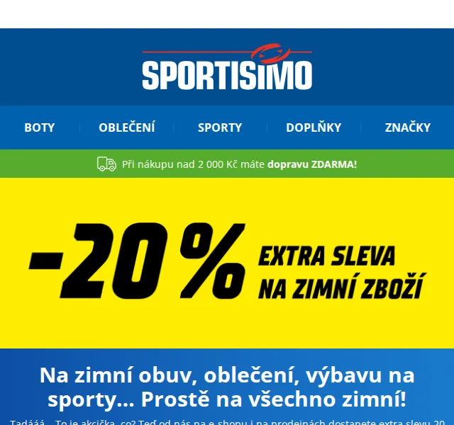 Sportisimo: Extra sleva -20% na zimní zboží – červen 2026 | Nuslet.cz