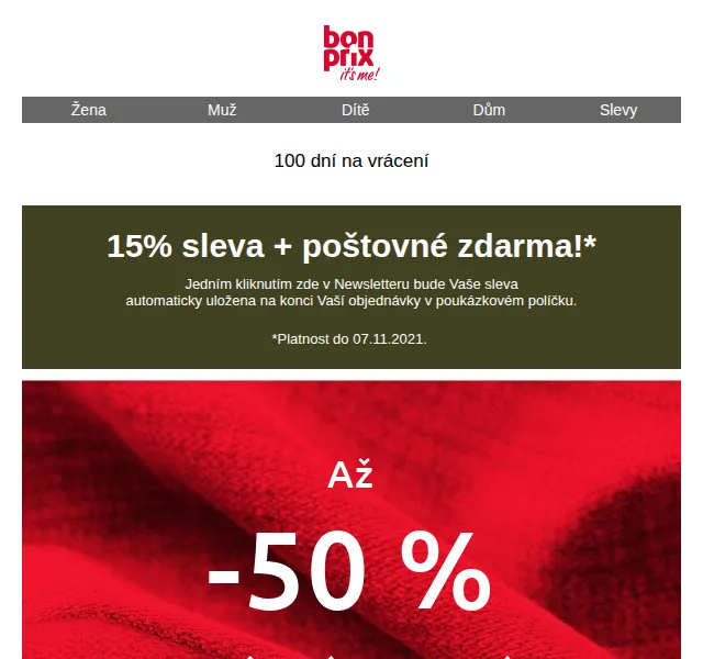 Bonprix: Až -50 % v sezónních slevách + 15 % sleva navíc – červen 2026 | Nuslet.cz