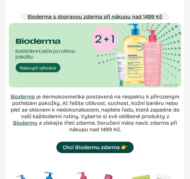 Pilulka.cz: Bioderma 2+1 zdarma – červen 2026 | Nuslet.cz