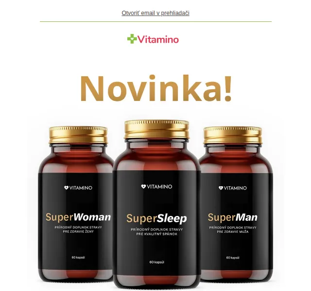 Vitamino: Nové produkty SuperSleep, SuperWoman, SuperMan – červenec 2026 | Nuslet.cz