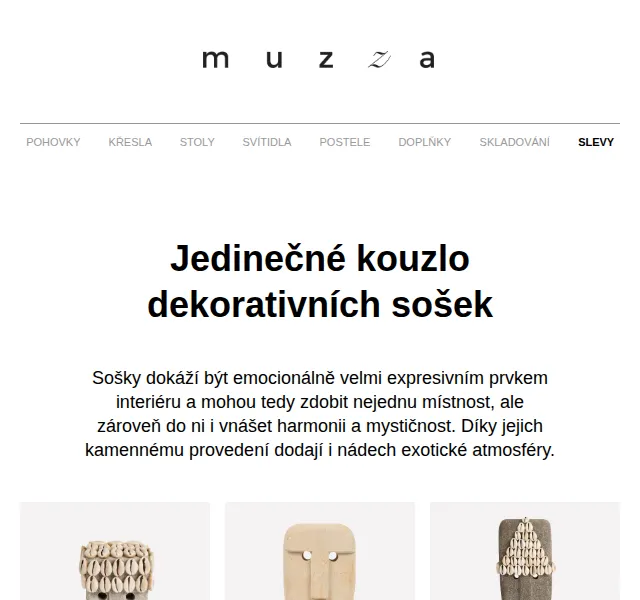 MUZZA: Dekorativní sošky a doplňky – červen 2026 | Nuslet.cz