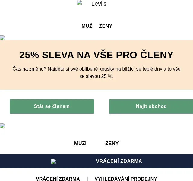 Levi's®: Jarní sleva 25 % na vše – červen 2026 | Nuslet.cz