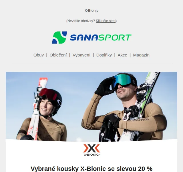 Sanasport: X-Bionic se slevou 20 % – červen 2026 | Nuslet.cz