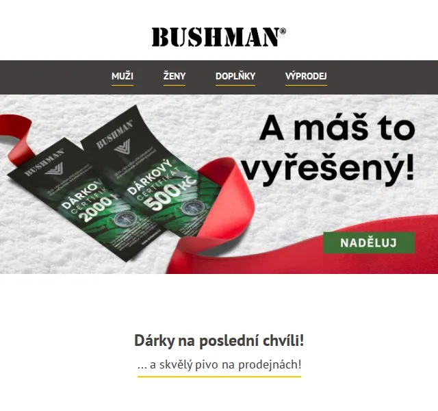 BUSHMAN: Dárky na poslední chvíli – červen 2026 | Nuslet.cz