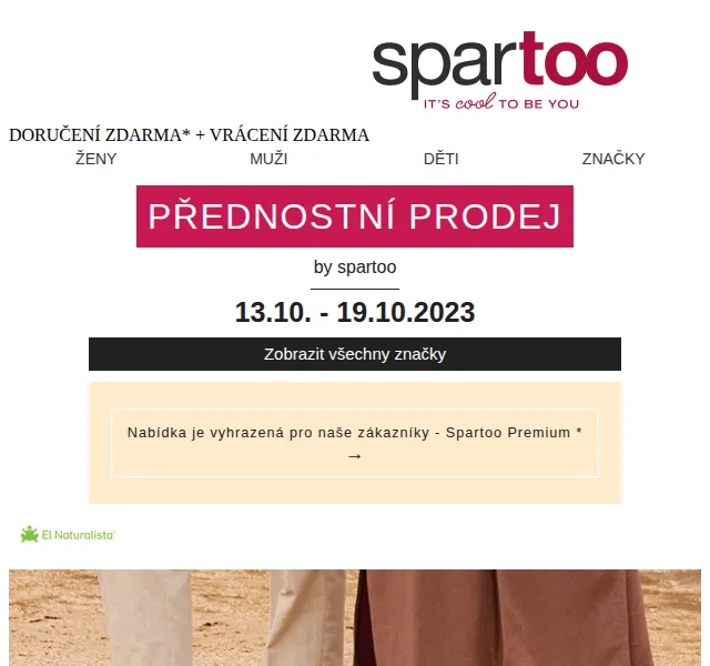 Spartoo: Sleva až 50 % na El Naturalista, Primigi a Deeluxe – červenec 2026 | Nuslet.cz