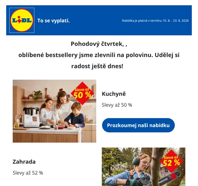 Lidl: Slevy až 59 % na nářadí a zahradní vybavení – srpen 2026