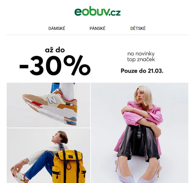 eobuv.cz: Slevy až -30 % na značkovou obuv – červen 2026 | Nuslet.cz