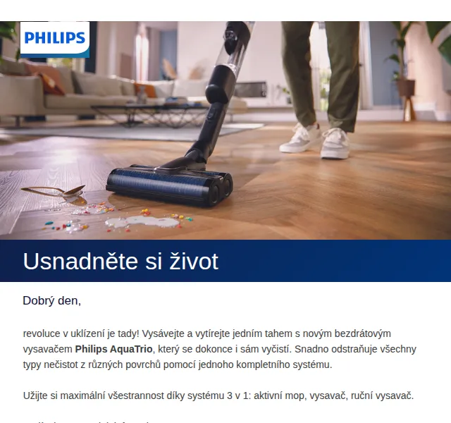 Philips: Revoluční vysavač AquaTrio – červen 2026 | Nuslet.cz