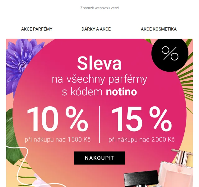 Notino: Až -15 % na parfémy a dárky zdarma – červen 2026 | Nuslet.cz