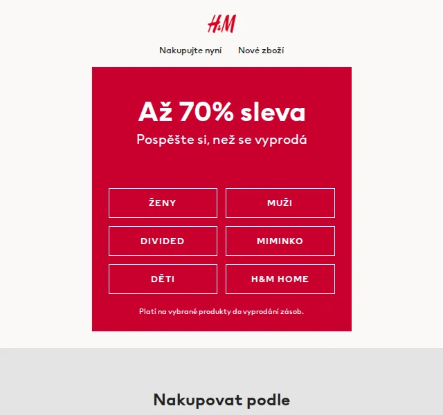 H&M Fashion: Až 70% sleva výprodej – červen 2026 | Nuslet.cz