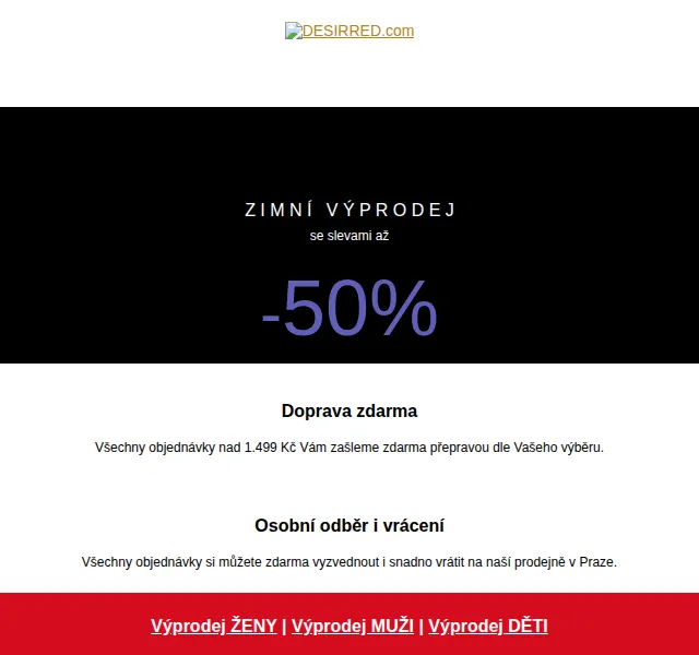 DESIRRED: Zimní výprodej až -50 % – červen 2026 | Nuslet.cz