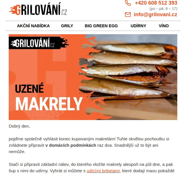 Grilování.cz - Tomáš Dytrych: Uzené makrely v udírně Bradley – červen 2026 | Nuslet.cz