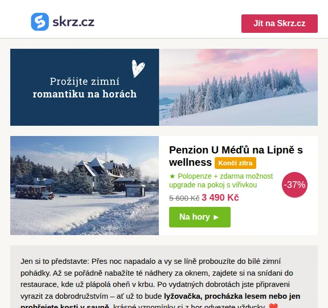 Skrz.cz: Pojeďte na hory – wellness pobyty od 1 999 Kč – červen 2026 | Nuslet.cz