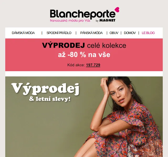 Blancheporte: letní výprodej až 80 % – červenec 2026 | Nuslet.cz