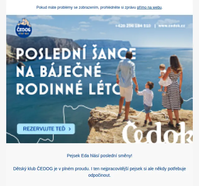 Čedok: Dětský klub ČEDOG – zájezdy od 11 990 Kč – červenec 2026 | Nuslet.cz