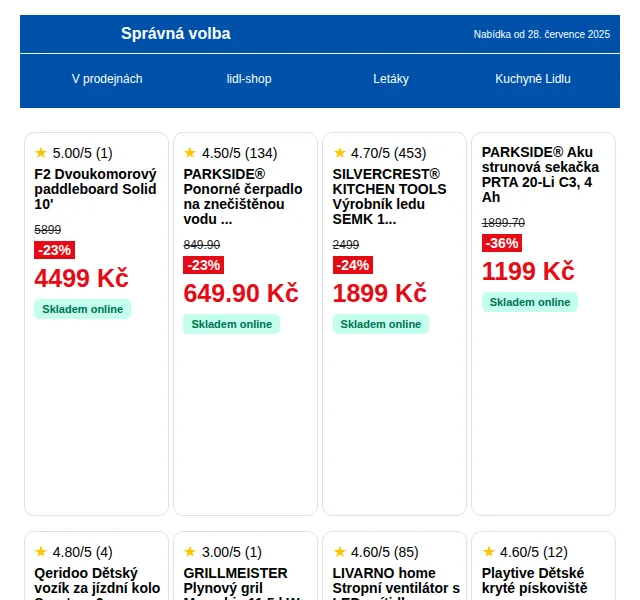 Lidl: Nová nabídka od pondělí – sleva až 44 % – červenec 2025 | Nuslet.cz